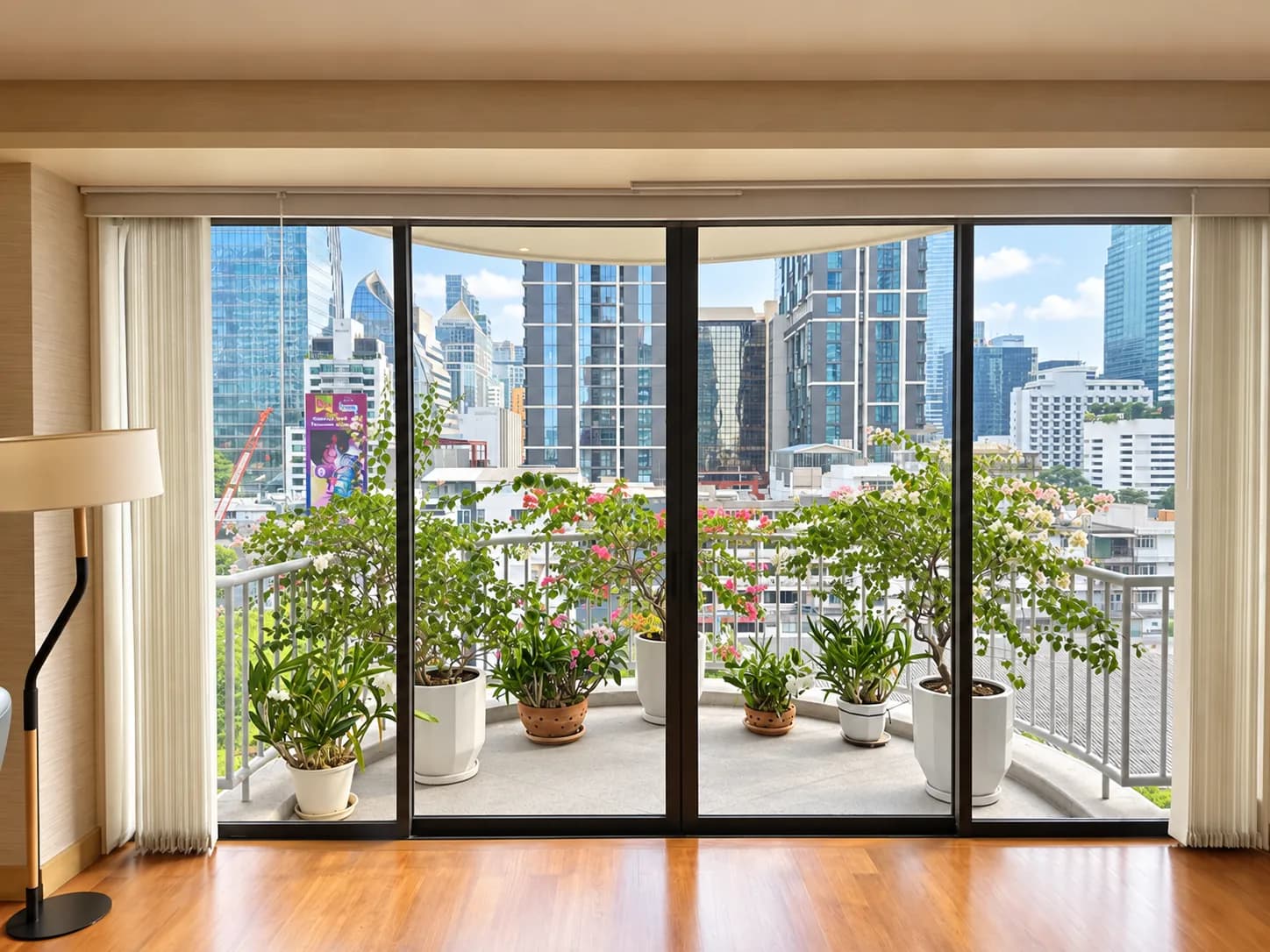 Balcony with a city view
